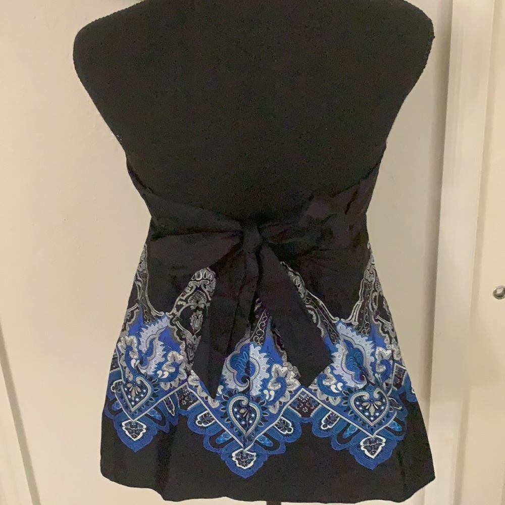Caché Strapless Gorgeous Navy Top Medium - Picture 7 of 16